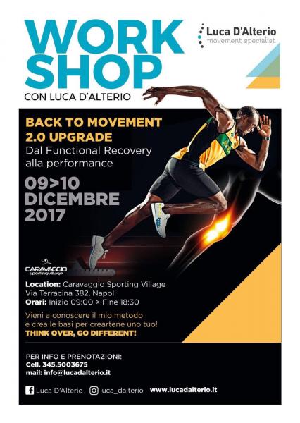 Workshop “Back To Movement 2.0 Upgrade “Dal Functional Recovery alla performance”