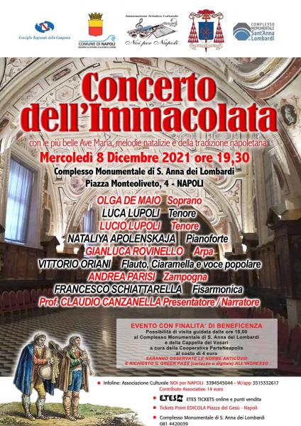 Tradizionale Concerto dell'Immacolata 2021 a Napoli in Sant'Anna dei Lombardi